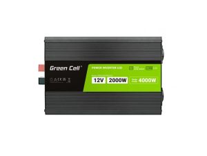 Inverter 12/220 V  DC/AC 2000W/4000W INVGCP2000LCD  LCD  Pure sine wave GREEN CELL