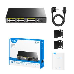 Switch Cudy FS1026PS1, 24-Port 10/100M PoE+ Switch 2 x Gigabit ports, 1 x SFP Slot