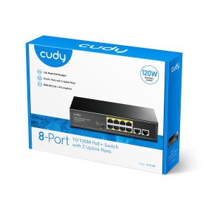 Switch Cudy FS1010P, 8-Port 10/100M PoE+ Switch with 2 Uplink Ports