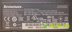 Lenovo ThinkPad Basic Dock 40A0
