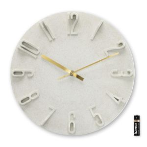 HAMA Стенен часовник "Corfu", Диаметър 30 см, кварцов, аналогов, 3D цифри, бежов