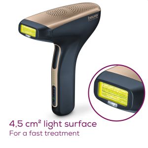 Фотоепилатор Beurer IPL 8800 Velvet Skin Pro Hair-remover, battery powered, Auto flash, 4.5 cm2, 1 attachment 2 cm2, 600 000 pulses, safe skin sensor, UV filter, 6 energy levels, black