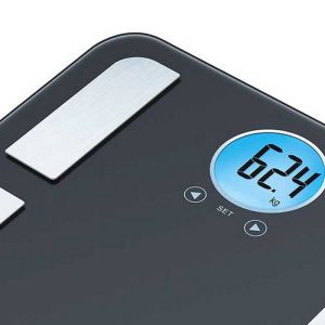 Везна Beurer BF 195 diagnostic bathroom scale; round LCD display; Weight, body fat, body water, muscle percentage, bone mass, AMR calorie display; 180 kg