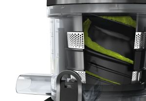 Сокоизстисквачка Bosch MESM500W, Slow juicer VitaExtract 150 W, 55 rpm, 1 speed + reverse function, tritan screw, MixControl lever, juice container 1 l, pulp container 1,3l, 2 filters (fine, coarse), white / black