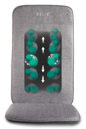 Масажор Beurer MG 202 Shiatsu seat cover, Extra-light & slim back cover; 4-head massage system; Modern design and high-quality material; LED light; One-button operation