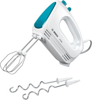 Миксер Bosch MFQ2210D, Hand mixer, CleverMixx, 375 W, 4 speed settings, additional pulse/turbo setting, white/blue