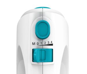 Миксер Bosch MFQ2210D, Hand mixer, CleverMixx, 375 W, 4 speed settings, additional pulse/turbo setting, white/blue