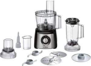 Кухненски робот Bosch MCM3501M, Food processor, MultiTalent 3, 800 W, add. Mixer attachment, Chopper, Grinder, Dough Tool, Black, Brushed stainless steel