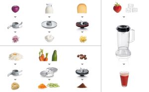 Кухненски робот Bosch MCM3501M, Food processor, MultiTalent 3, 800 W, add. Mixer attachment, Chopper, Grinder, Dough Tool, Black, Brushed stainless steel