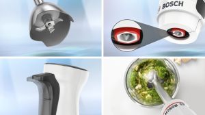 Пасатор Bosch MSM4W421, SER4, Blender, ErgoMaster, 800 W, Dynamic Speed Control, QuattroBlade System, Included Blender, Chopper, Stainless steel whisk & Measuring cup, White